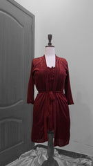 Luxurious 5-Piece Red Nighty Set with Robe & Lingerie