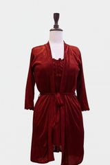 Luxurious 5-Piece Red Nighty Set with Robe & Lingerie
