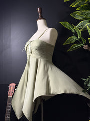 2-Piece Pistachio Lace Lingerie Set with Flowy Skirt