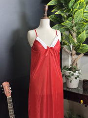 Red Satin & Faux Fur 3-Piece Sleepwear Set